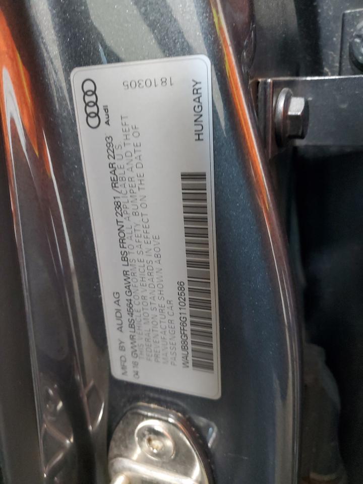 2016 Audi A3 Premium VIN: WAUB8GFF6G1102586 Lot: 91516195