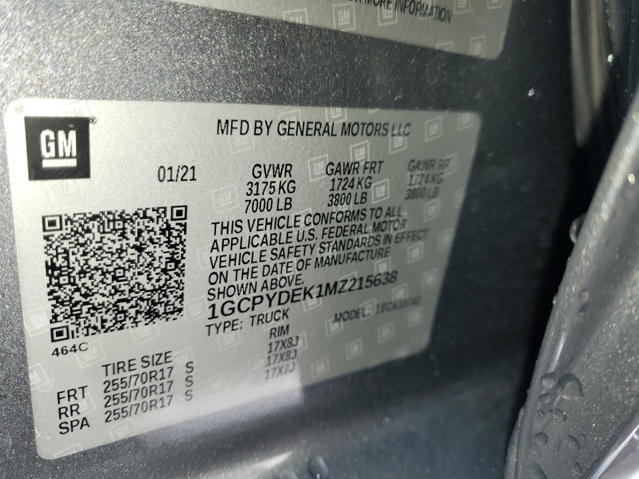 2021 Chevrolet Silverado K1500 Lt VIN: 1GCPYDEK1MZ215638 Lot: 90353005