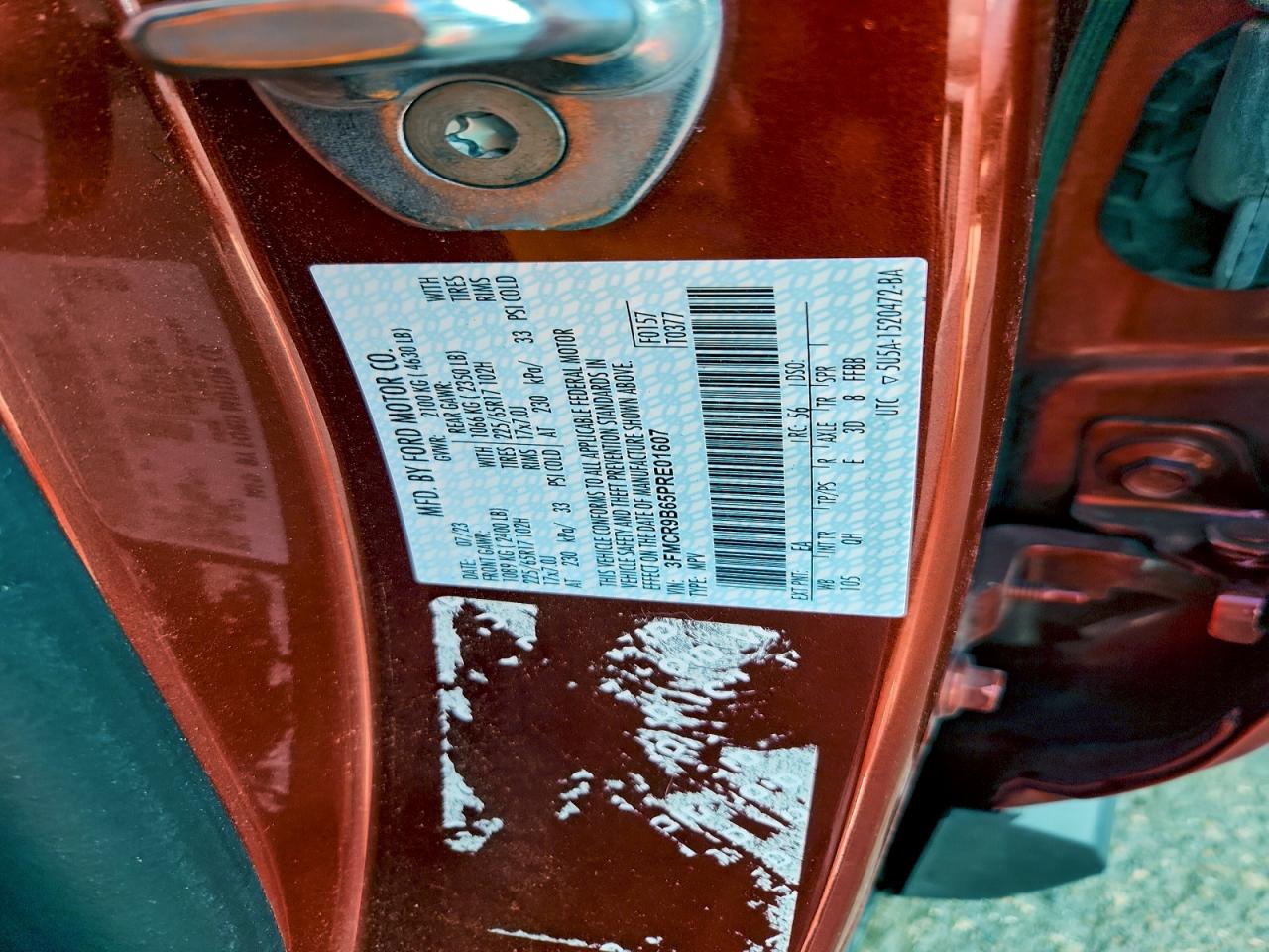 2023 Ford Bronco Sport Big Bend VIN: 3FMCR9B65PRE01607 Lot: 93487935