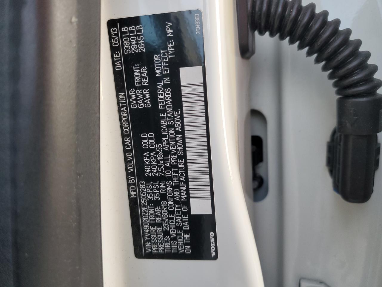 2014 Volvo Xc60 T6 VIN: YV4902DZ2E2505283 Lot: 92870135