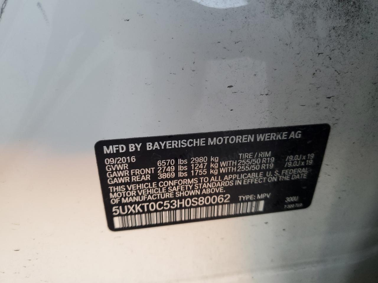 2017 BMW X5 Xdr40E VIN: 5UXKT0C53H0S80062 Lot: 93382565