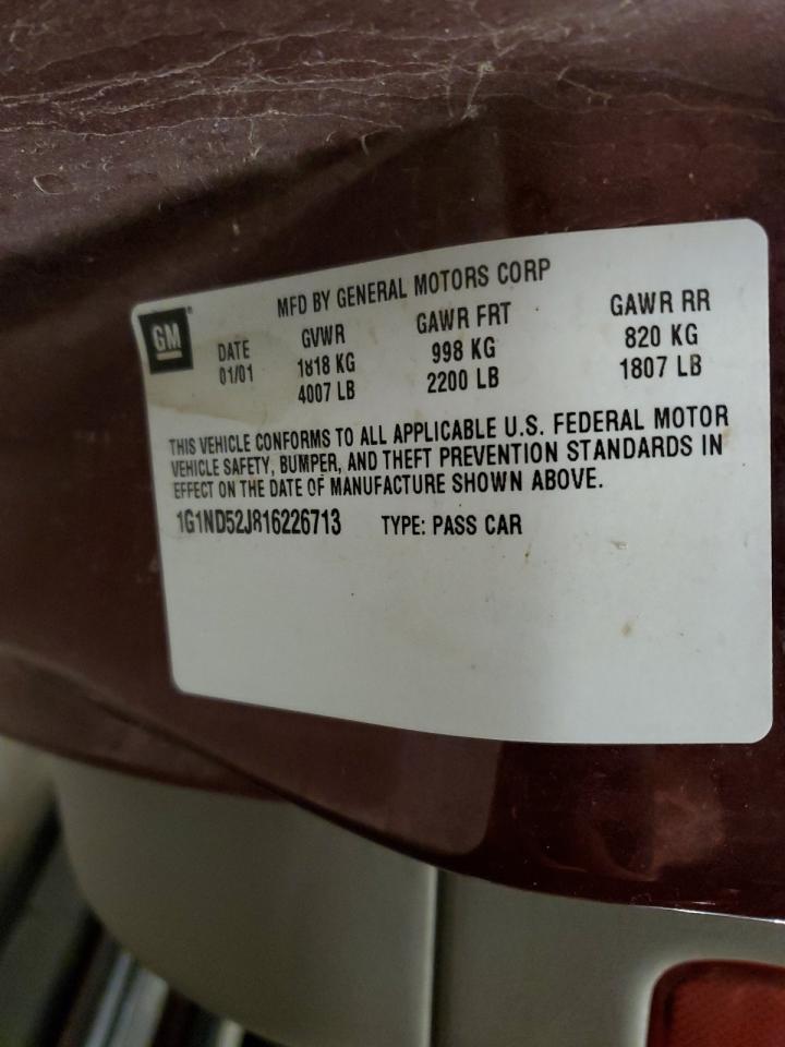 2001 Chevrolet Malibu VIN: 1G1ND52J816226713 Lot: 92506715