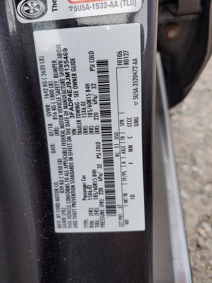 2018 Ford Fiesta Se VIN: 3FADP4EJ9JM135469 Lot: 91053305