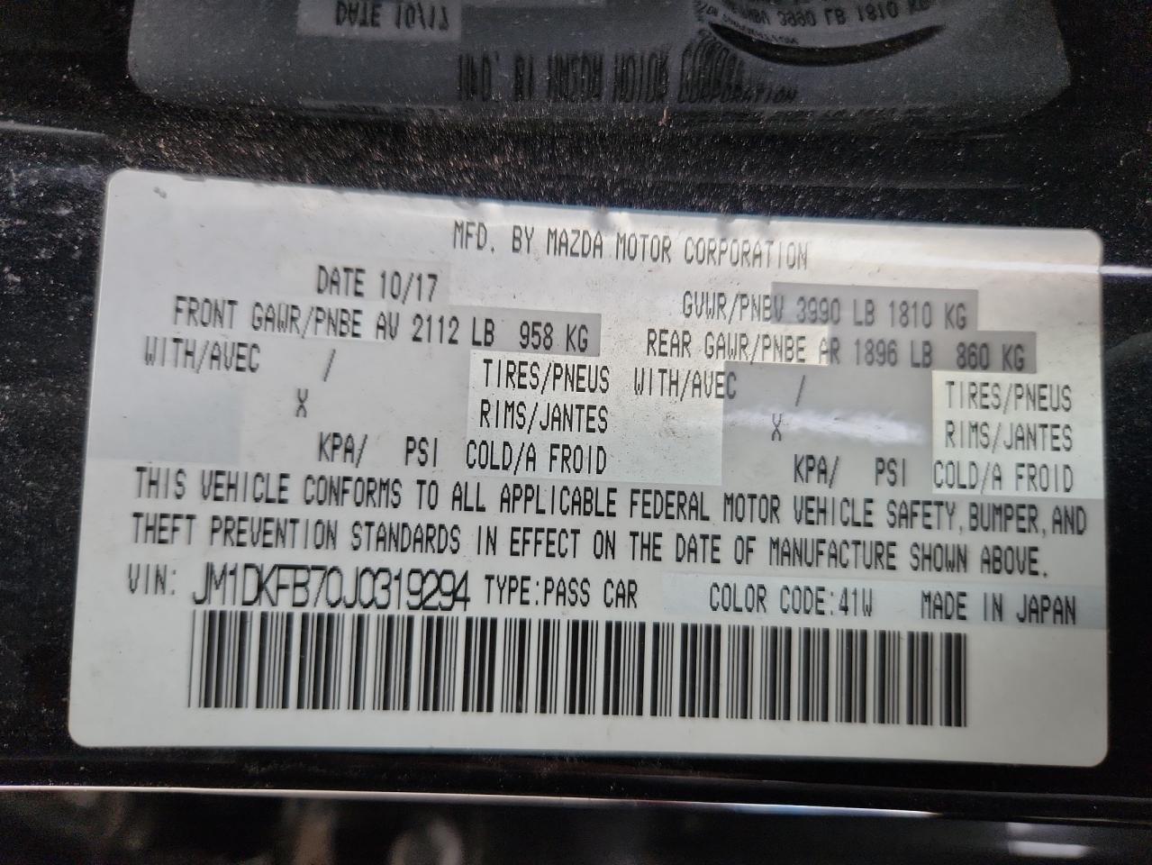 2018 Mazda Cx-3 Sport VIN: JM1DKFB70J0319294 Lot: 92684495