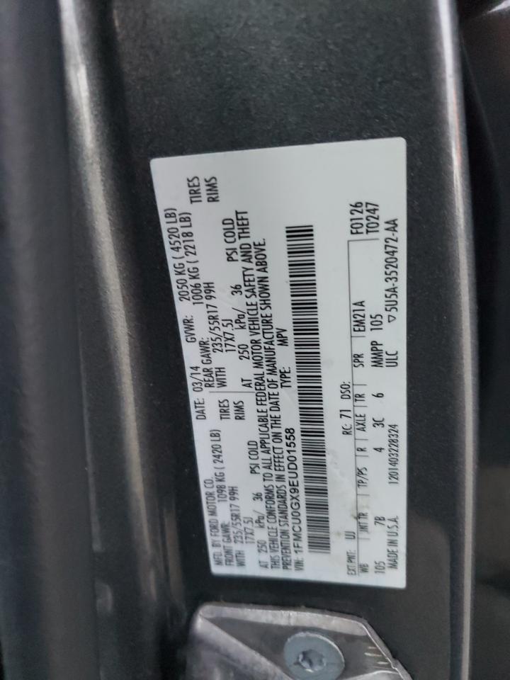 2014 Ford Escape Se VIN: 1FMCU0GX9EUD01558 Lot: 93445825