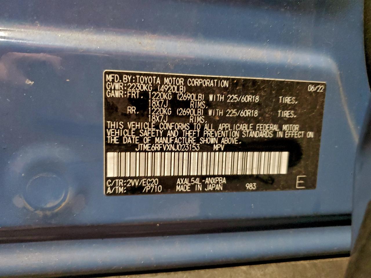 2022 Toyota Rav4 Xse VIN: JTME6RFVXNJ023153 Lot: 92925455