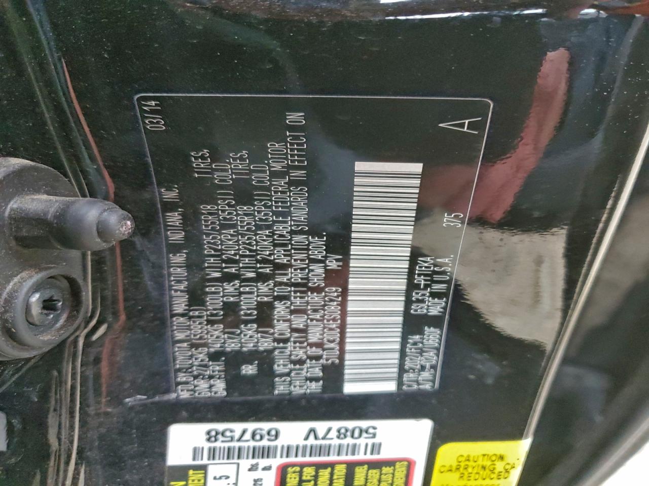 2014 Toyota Sienna Le VIN: 5TDJK3DC4ES084249 Lot: 94132615