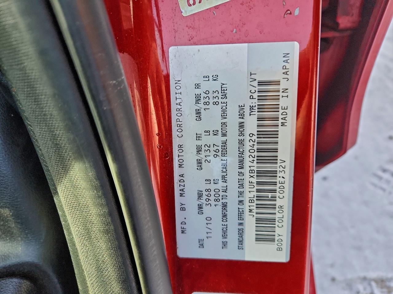 2011 Mazda 3 I VIN: JM1BL1UFXB1420429 Lot: 94862405