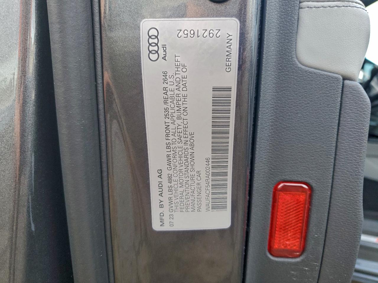 2024 Audi A5 Premium Plus 45 VIN: WAUFACF54RA002446 Lot: 94356295