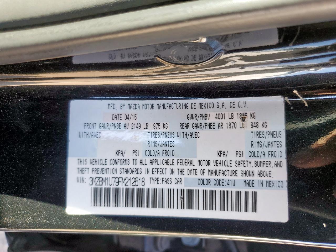 2015 Mazda 3 Sport VIN: 3MZBM1U79FM212618 Lot: 91138975