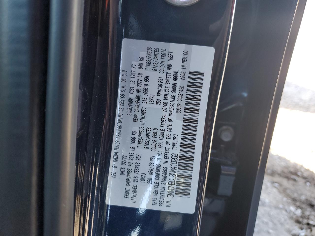 2022 Mazda Cx-30 Preferred VIN: 3MVDMBCL8NM410202 Lot: 91819235