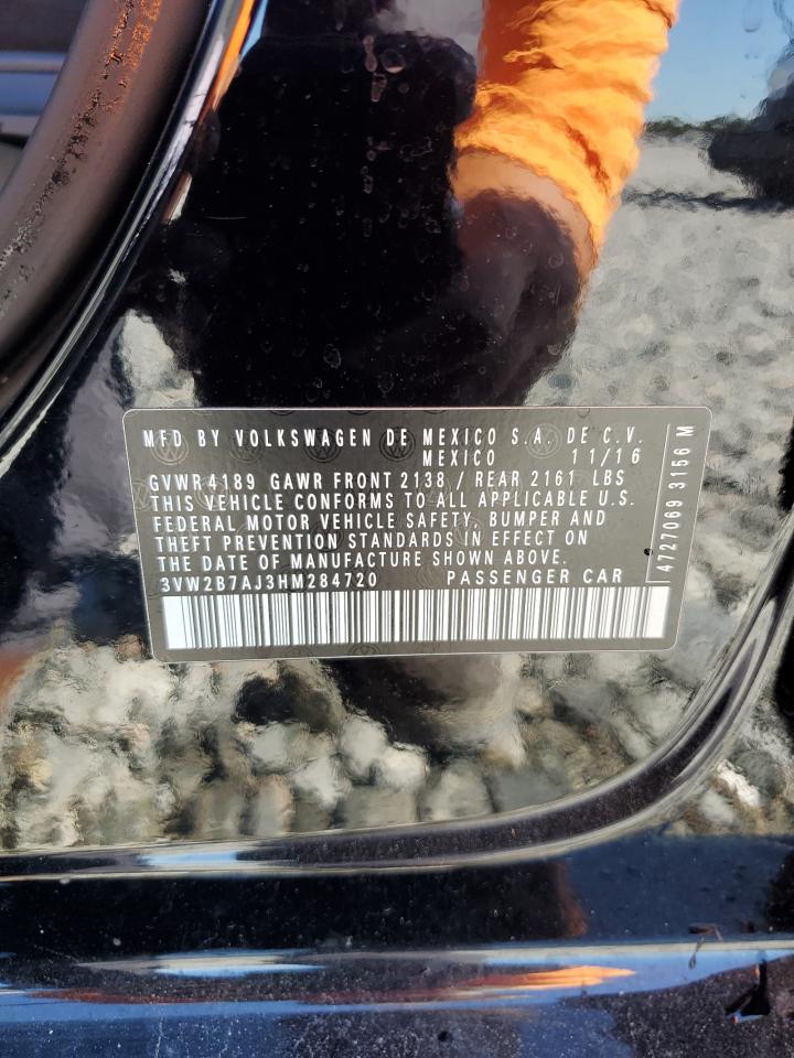 2017 Volkswagen Jetta S VIN: 3VW2B7AJ3HM284720 Lot: 91298795