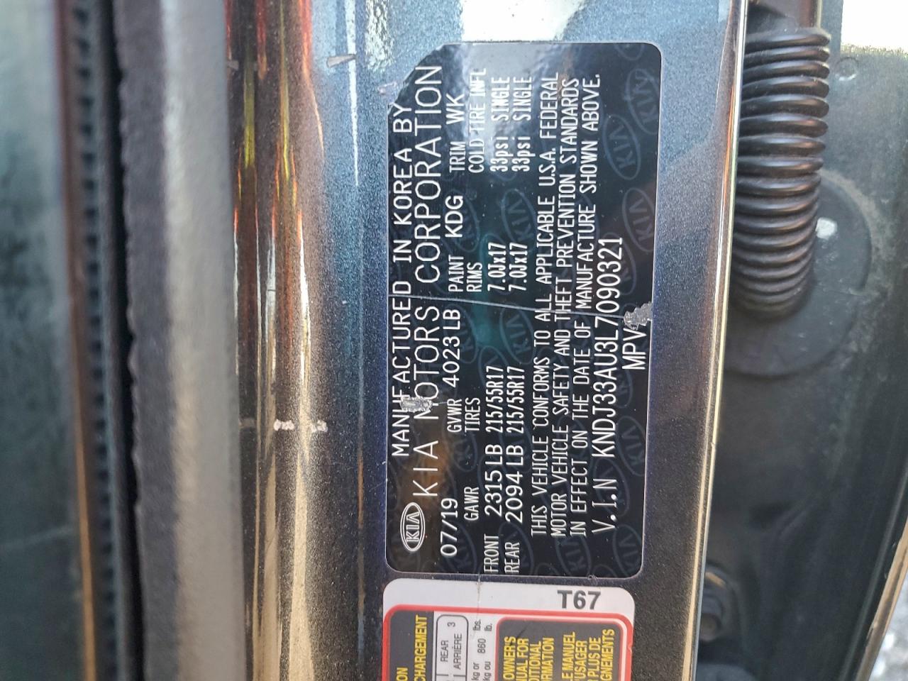 2020 Kia Soul Ex VIN: KNDJ33AU3L7090321 Lot: 93872415