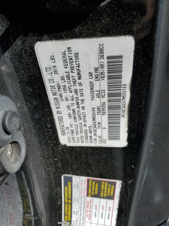 2007 Nissan 350Z Coupe VIN: JN1BZ34EX7M550169 Lot: 90759345