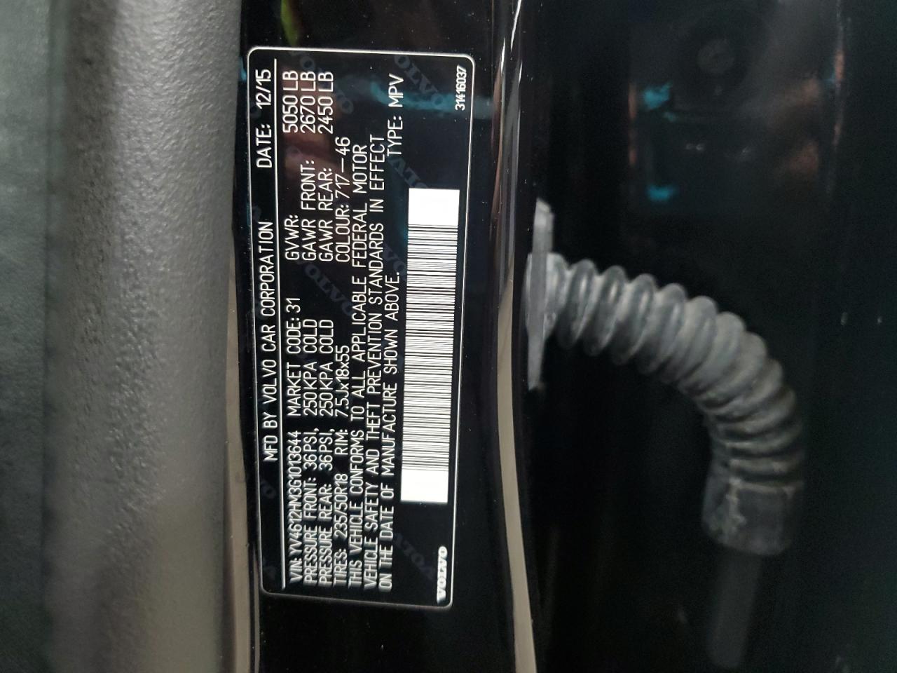 2016 Volvo V60 Cross Country Platinum VIN: YV4612HM3G1013644 Lot: 93874325