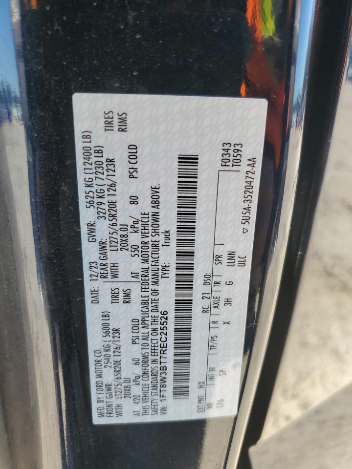 2024 Ford F350 Super Duty VIN: 1FT8W3BT7REC25526 Lot: 91105595