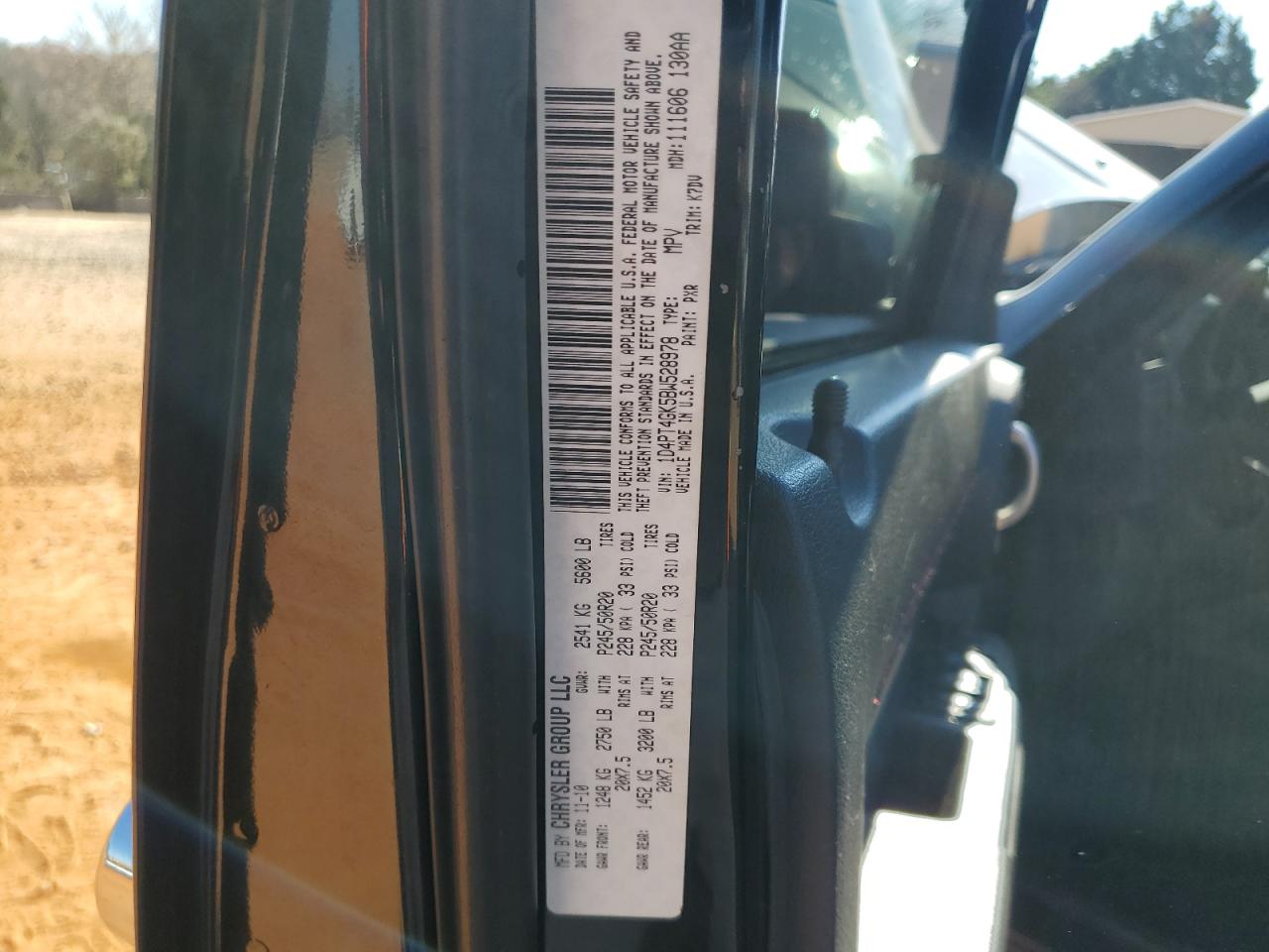 2011 Dodge Nitro Heat VIN: 1D4PT4GK5BW528978 Lot: 92601405