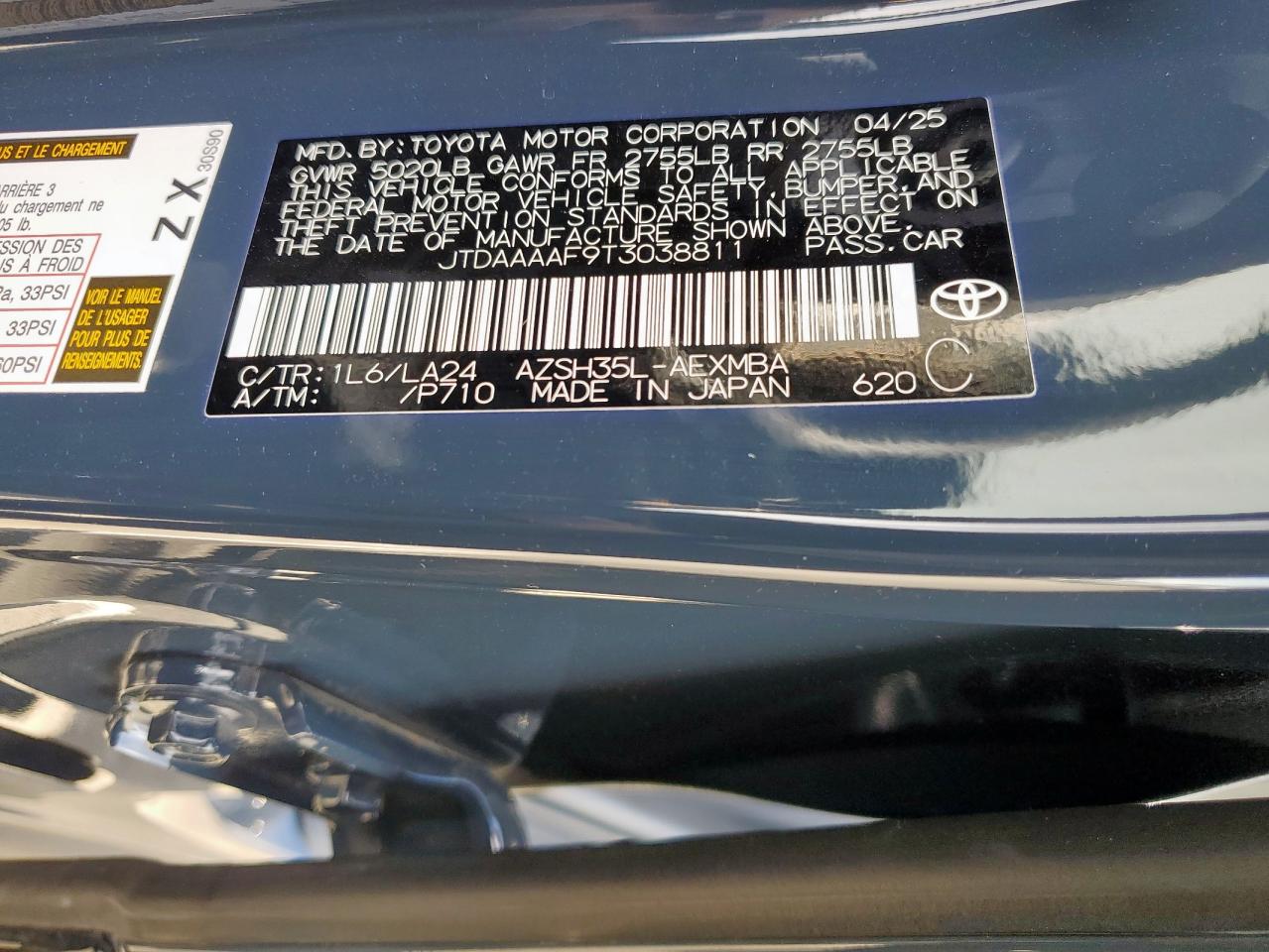 2026 Toyota Crown Xle VIN: JTDAAAAF9T3038811 Lot: 92614475