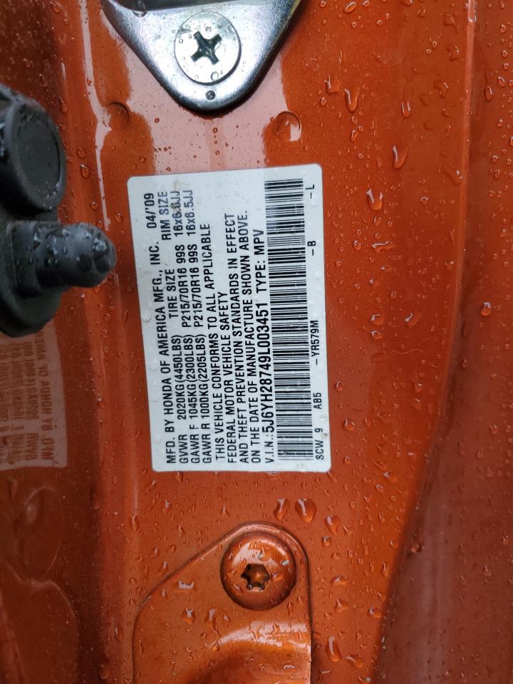 2009 Honda Element Ex VIN: 5J6YH28749L003451 Lot: 93261795