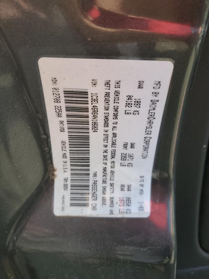 2004 Chrysler Sebring Lx VIN: 1C3EL46R64N106024 Lot: 93659515