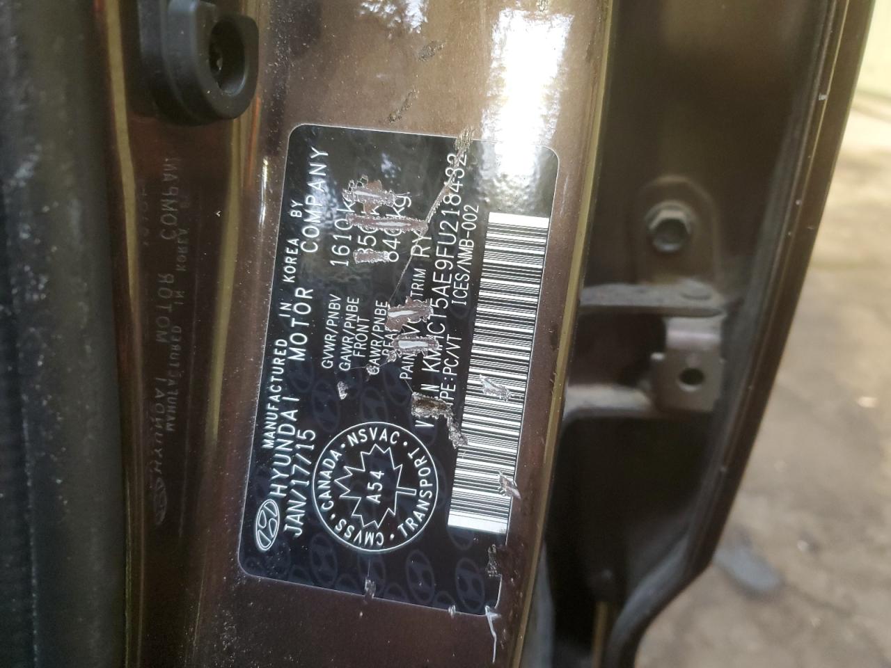 2015 Hyundai Accent Gs VIN: KMHCT5AE9FU218432 Lot: 90603815