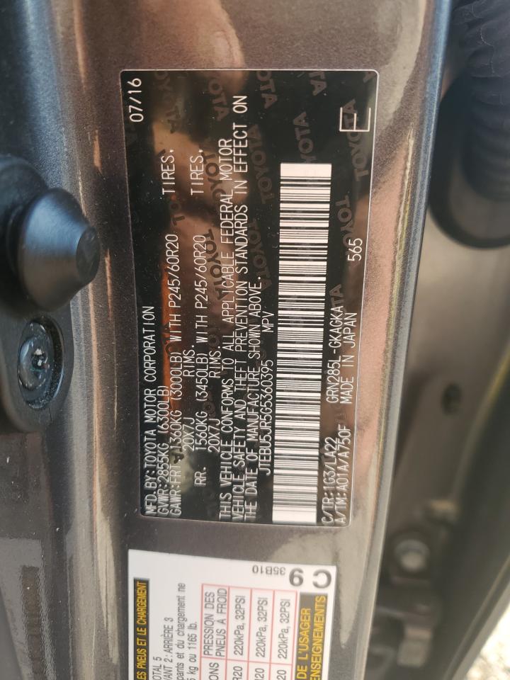 2016 Toyota 4Runner Sr5/Sr5 Premium VIN: JTEBU5JR5G5360395 Lot: 93855325