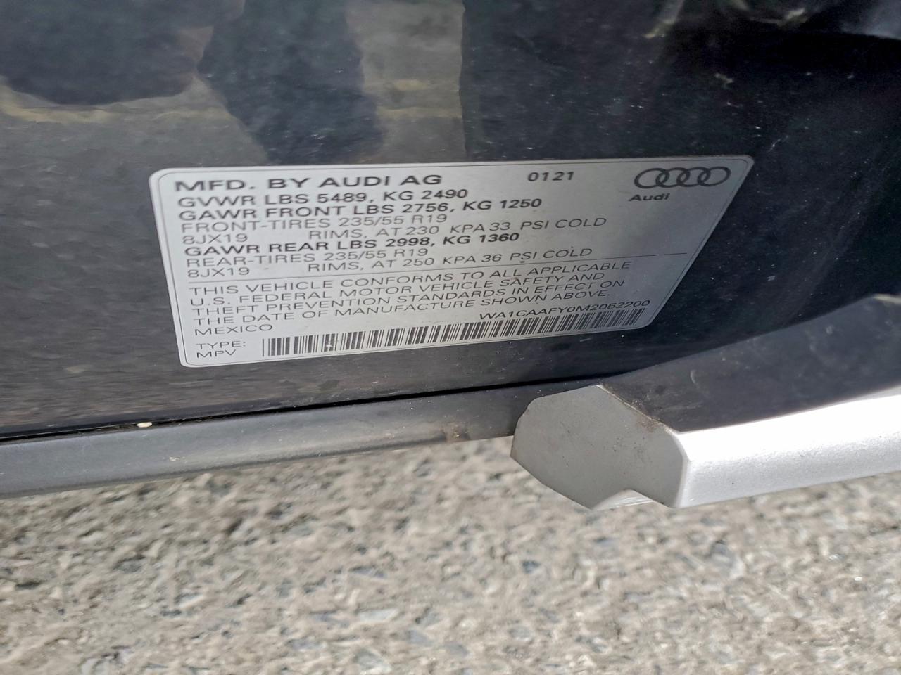 2021 Audi Q5 Prestige VIN: WA1CAAFY0M2052200 Lot: 93485135