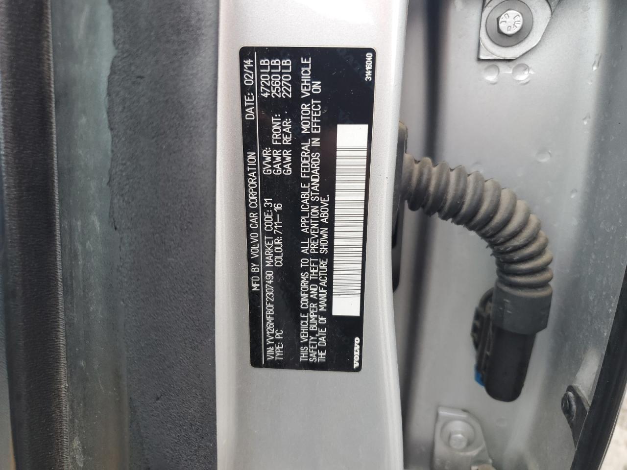 2015 Volvo S60 Premier VIN: YV126MFB0F2307490 Lot: 92724955