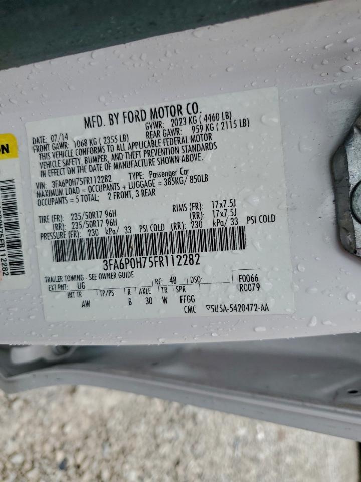 2015 Ford Fusion Se VIN: 3FA6P0H75FR112282 Lot: 93808655