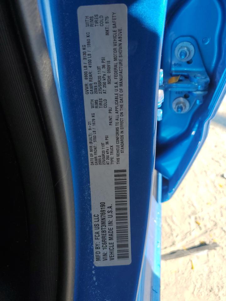 2021 Ram 1500 Big Horn/Lone Star VIN: 1C6RREBT3MN769190 Lot: 90366055