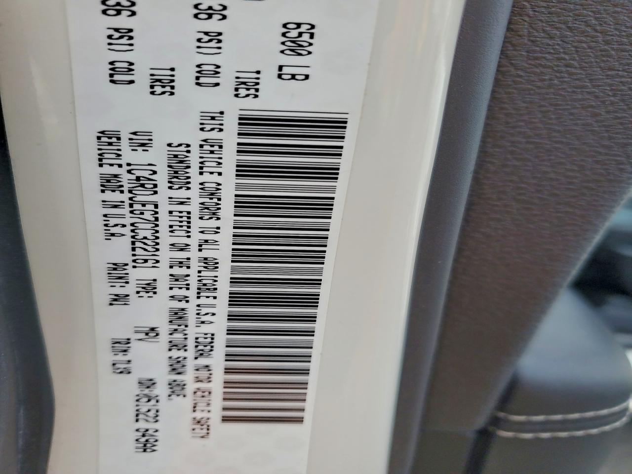 2012 Dodge Durango Citadel VIN: 1C4RDJEG7CC322161 Lot: 94471245