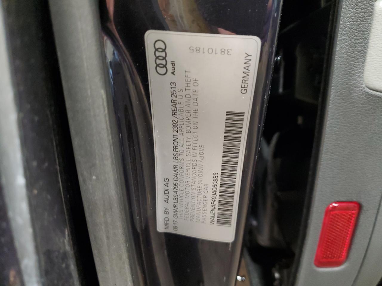 2018 Audi A4 Premium Plus VIN: WAUENAF49JA060889 Lot: 92385425