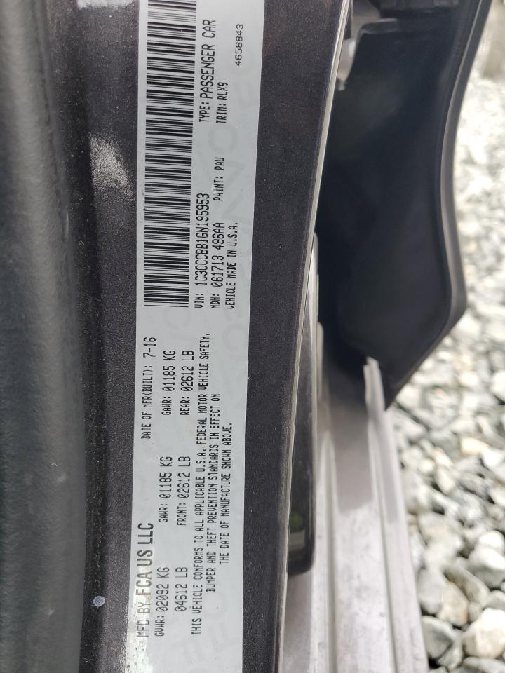 2016 Chrysler 200 S VIN: 1C3CCCBB1GN195953 Lot: 93446435