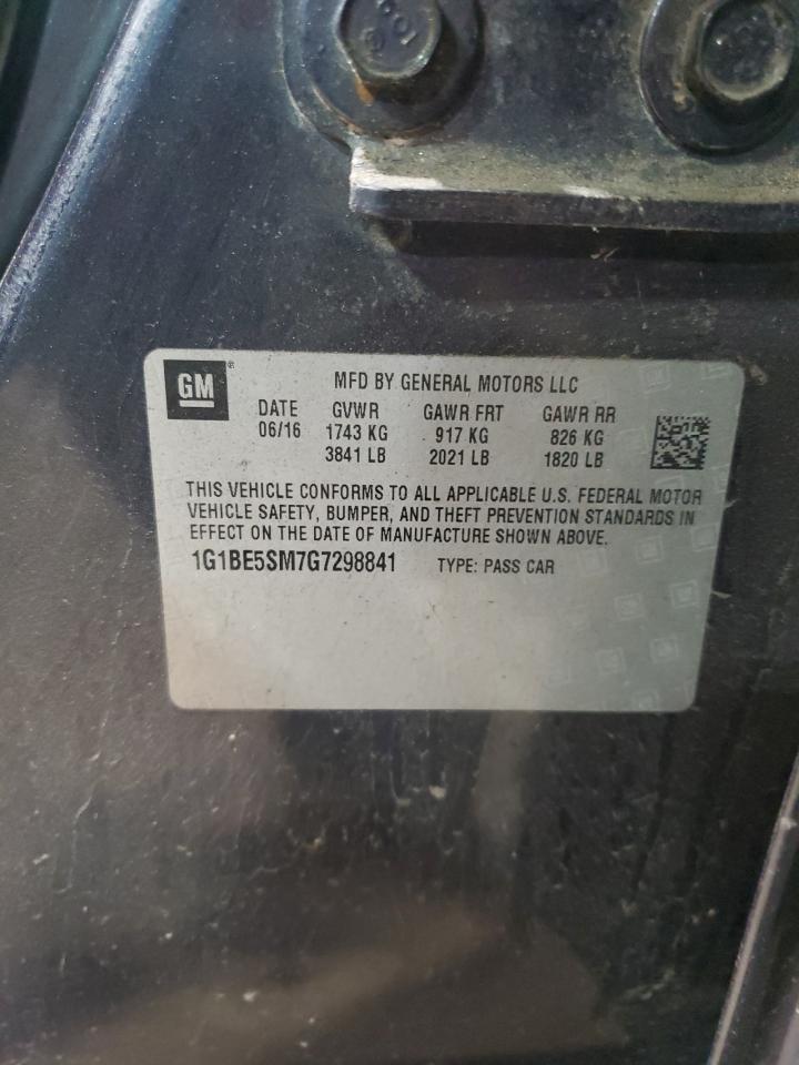 2016 Chevrolet Cruze Lt VIN: 1G1BE5SM7G7298841 Lot: 92606395