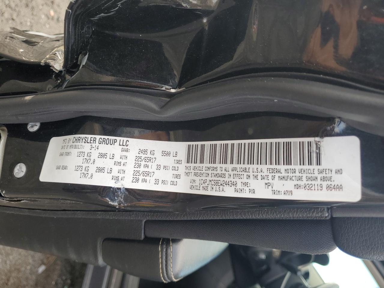 2014 Jeep Cherokee Latitude VIN: 1C4PJMCS8EW244340 Lot: 90435365