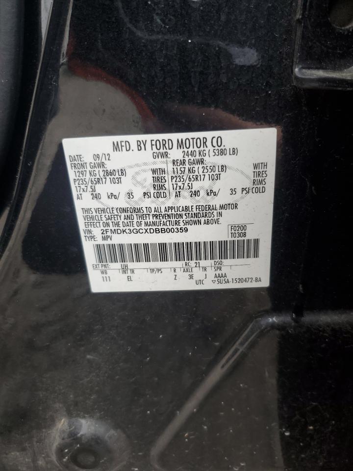 2013 Ford Edge Se VIN: 2FMDK3GCXDBB00359 Lot: 93262755