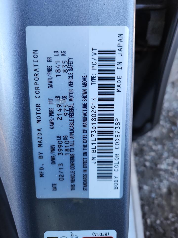 2013 Mazda 3 I VIN: JM1BL1L73D1802914 Lot: 92027865
