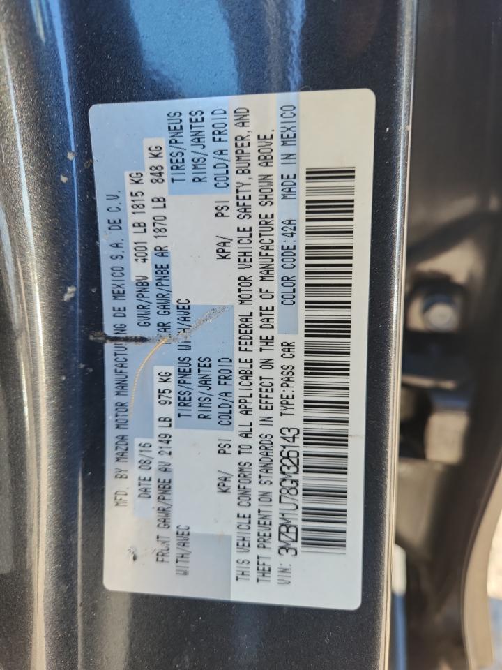 2016 Mazda 3 Sport VIN: 3MZBM1U78GM326143 Lot: 91664025