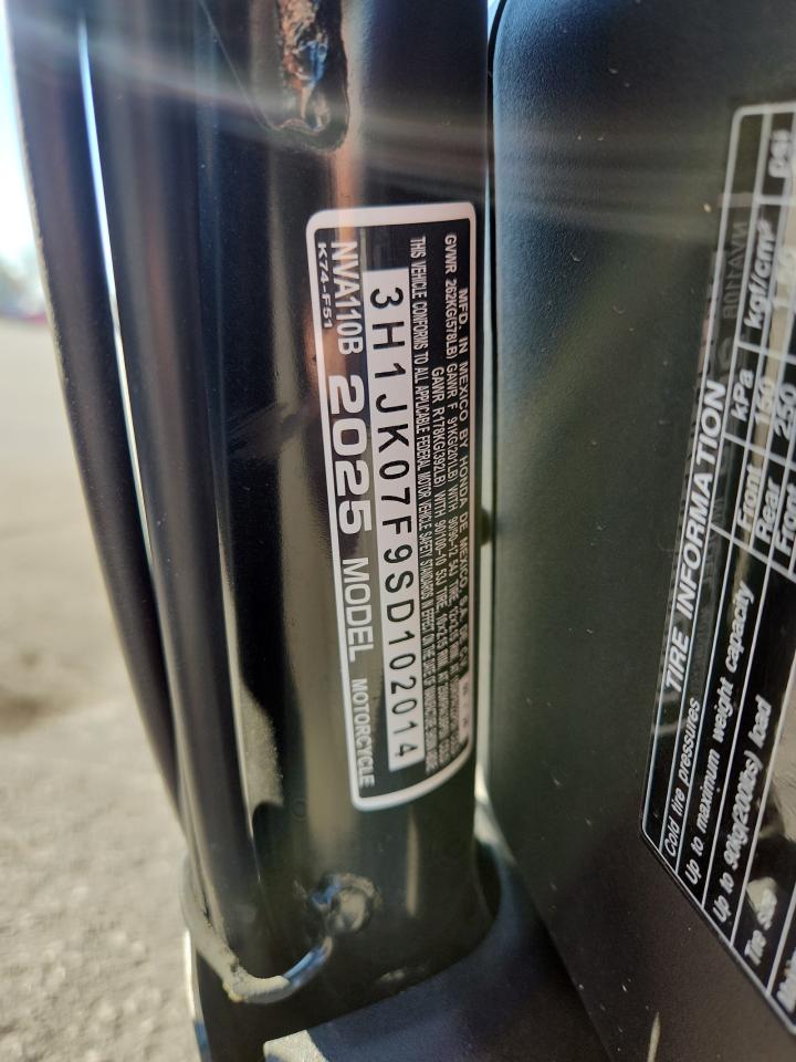 2025 Honda Nva110 B VIN: 3H1JK07F9SD102014 Lot: 93843325