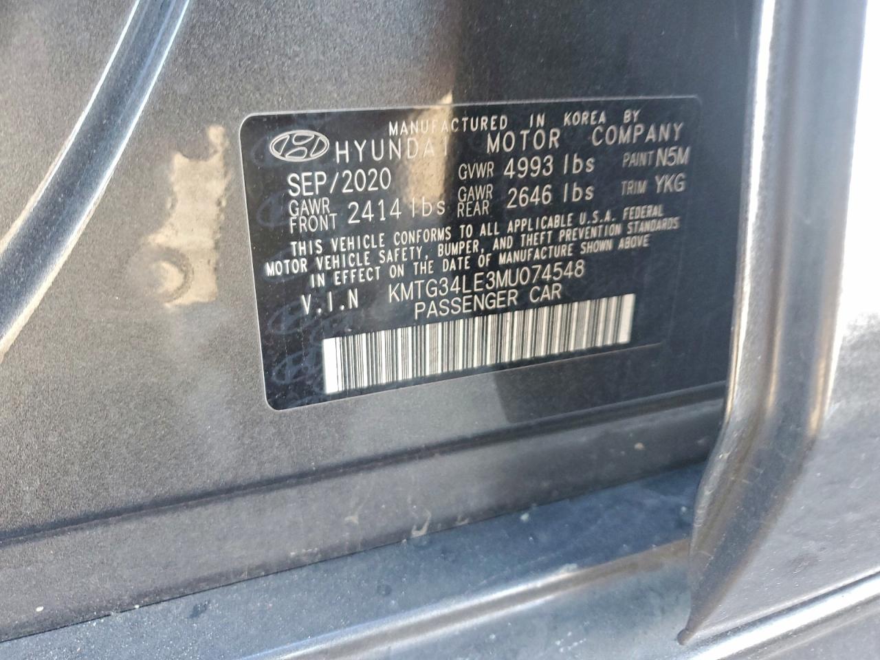 2021 Genesis G70 Prestige VIN: KMTG34LE3MU074548 Lot: 94474575