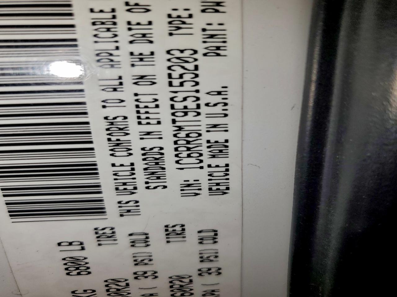 2014 Ram 1500 Sport VIN: 1C6RR6MT9ES155203 Lot: 94397585