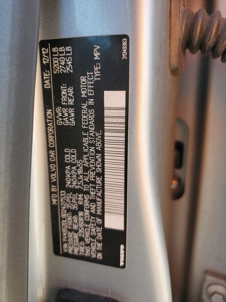 2013 Volvo Xc60 3.2 VIN: YV4952DL9D2427533 Lot: 91124505