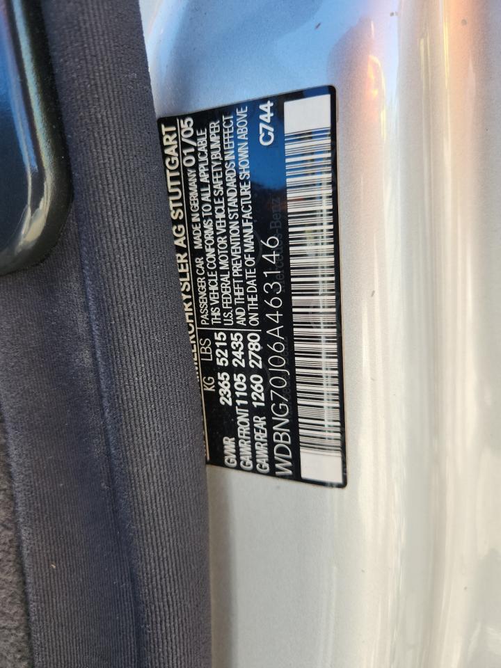 2006 Mercedes-Benz S 430 VIN: WDBNG70J06A463146 Lot: 91802335
