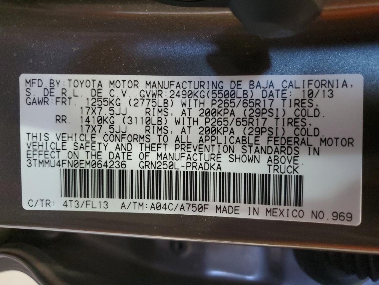 2014 Toyota Tacoma Double Cab Long Bed VIN: 3TMMU4FN0EM064236 Lot: 93398505