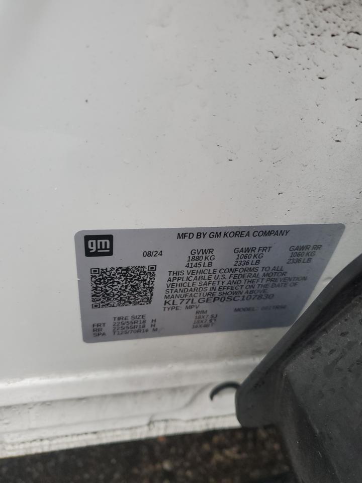 2025 Chevrolet Trax 1Rs VIN: KL77LGEP0SC107830 Lot: 93224345