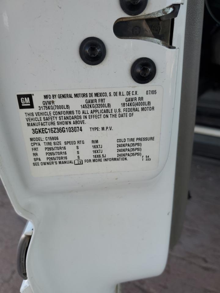 2006 GMC Yukon Xl C1500 VIN: 3GKEC16Z36G103074 Lot: 92314465