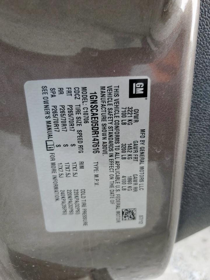 2013 Chevrolet Tahoe C1500 Ls VIN: 1GNSCAE05DR147616 Lot: 93718405