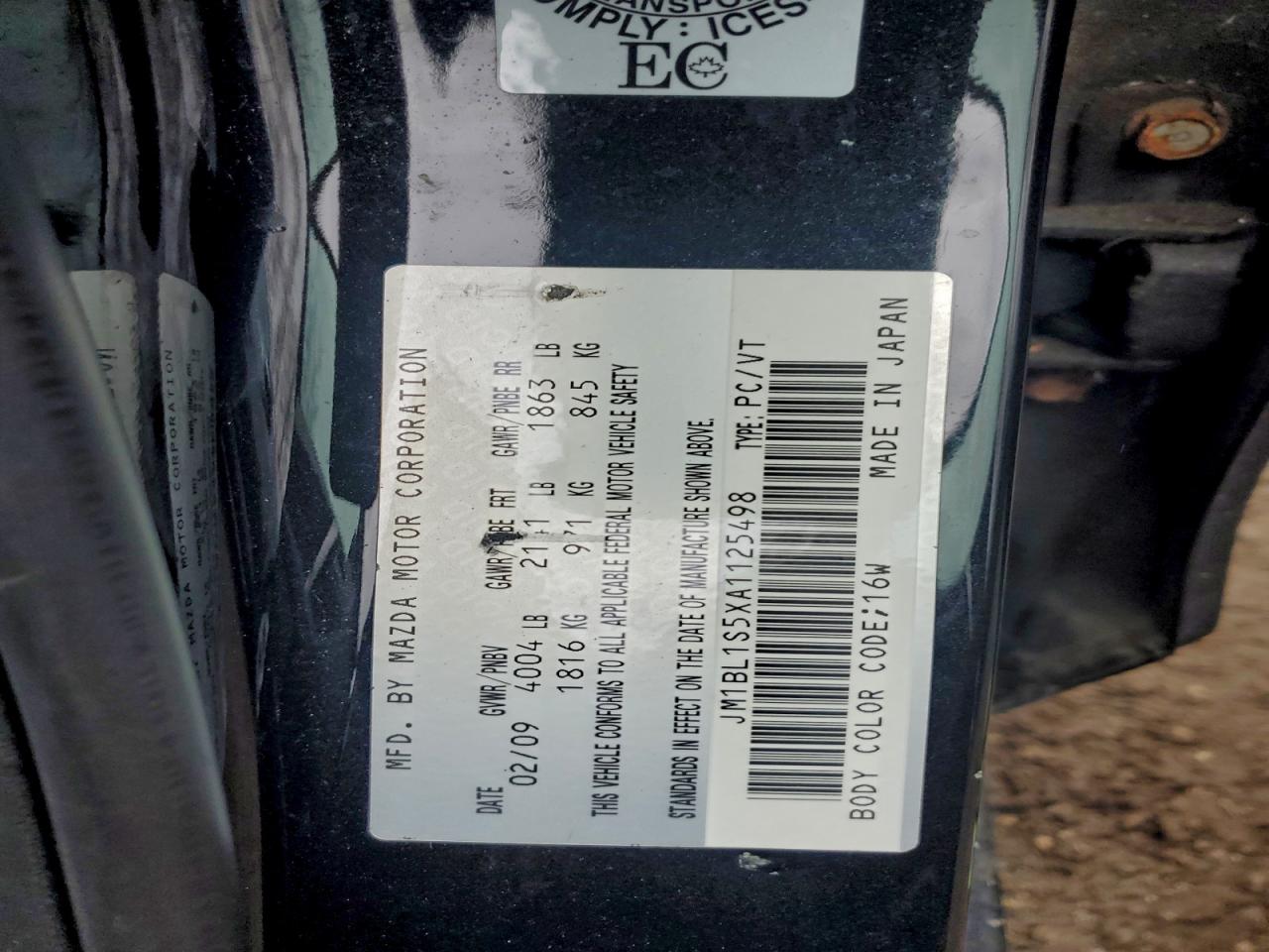 2010 Mazda 3 S VIN: JM1BL1S5XA1125498 Lot: 93116885