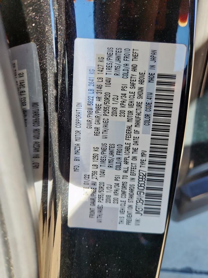 2022 Mazda Cx-9 Touring Plus VIN: JM3TCBAY5N0609927 Lot: 90642625