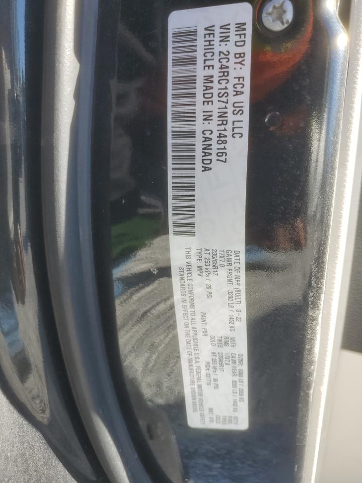 2022 Chrysler Pacifica Hybrid Limited VIN: 2C4RC1S71NR148167 Lot: 92627895